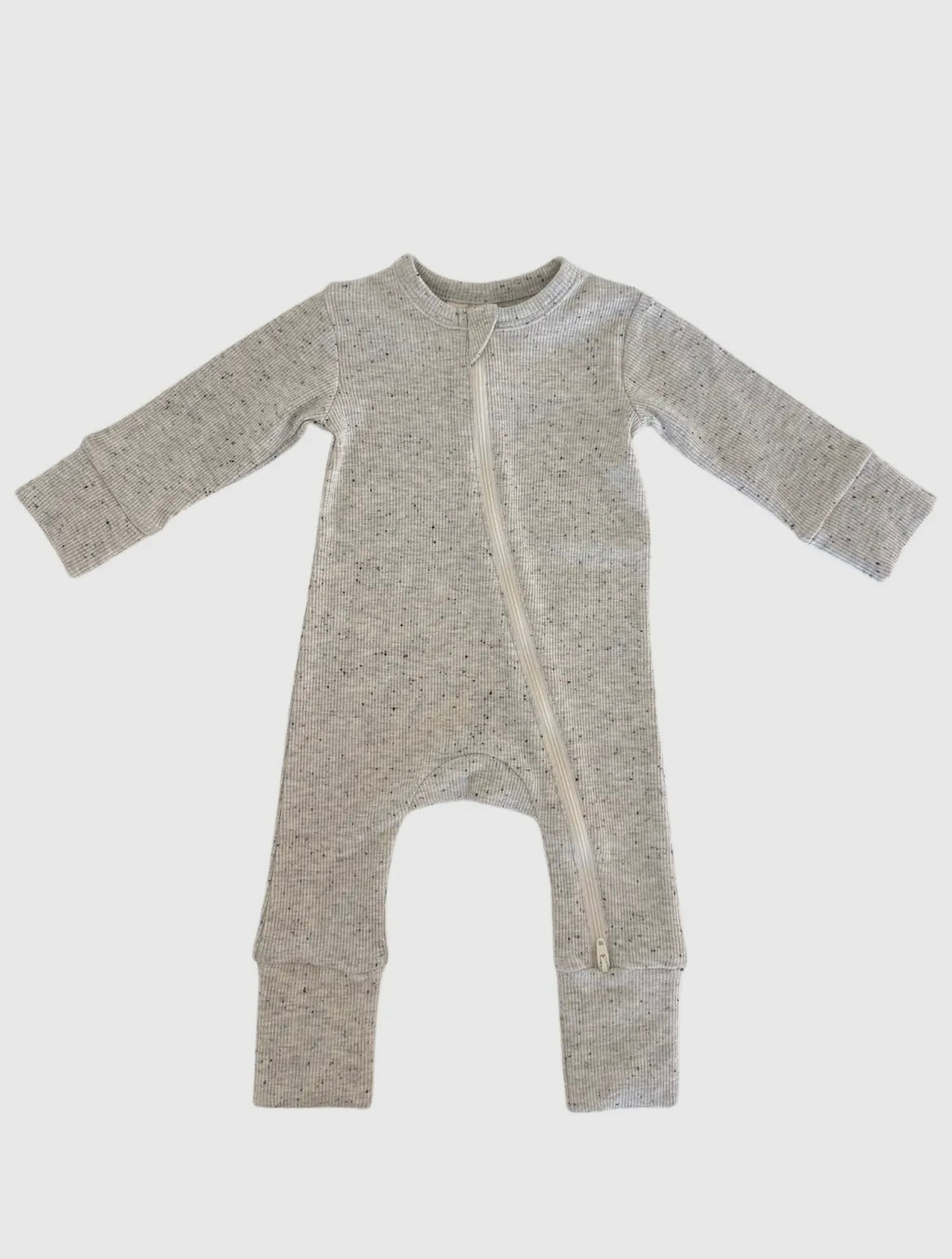 Heather Speckle 2 Way Zip Romper