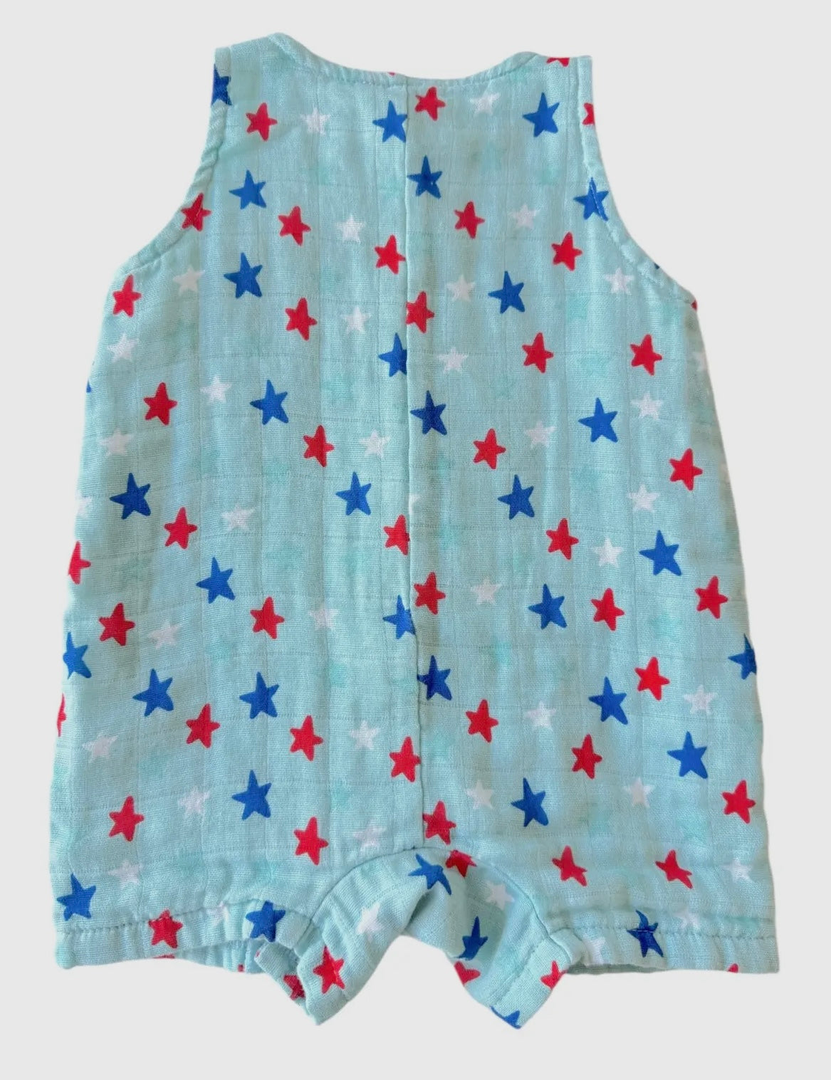 Stars Blue Muslin Shortie Romper