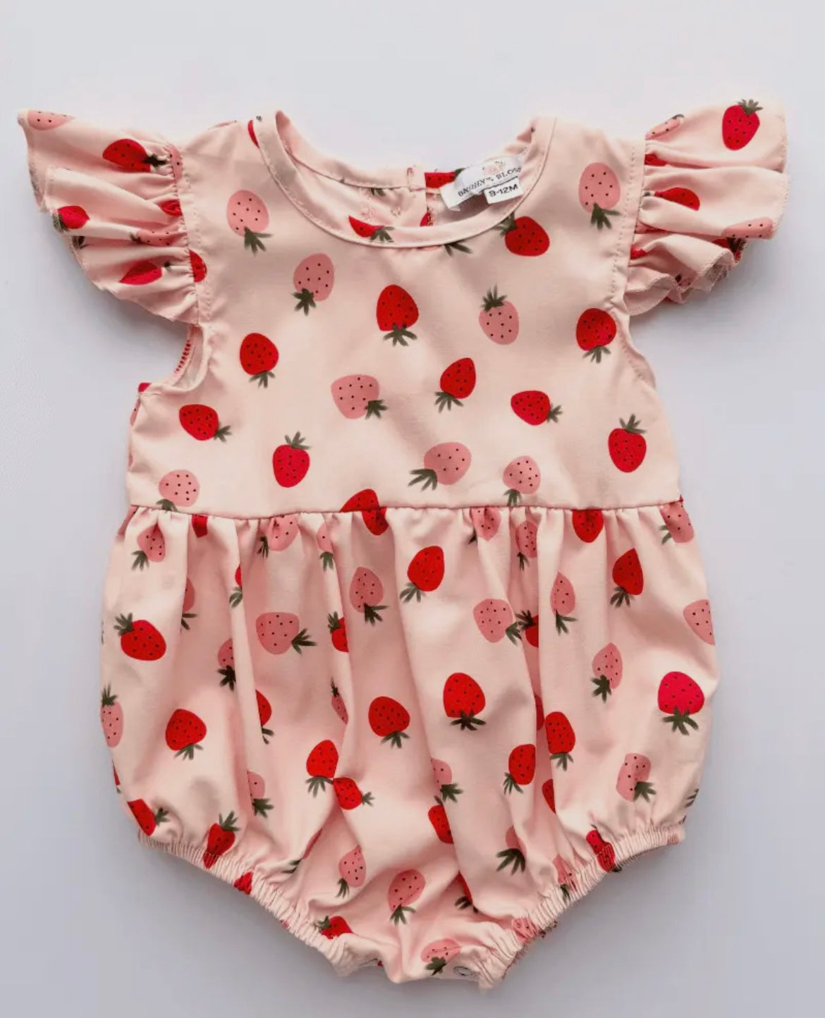 Baby Girl Strawberry Bubble Romper