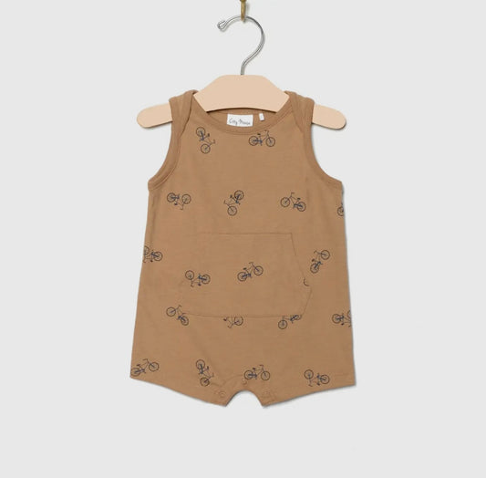 Boy Rust Tank Bike Romper