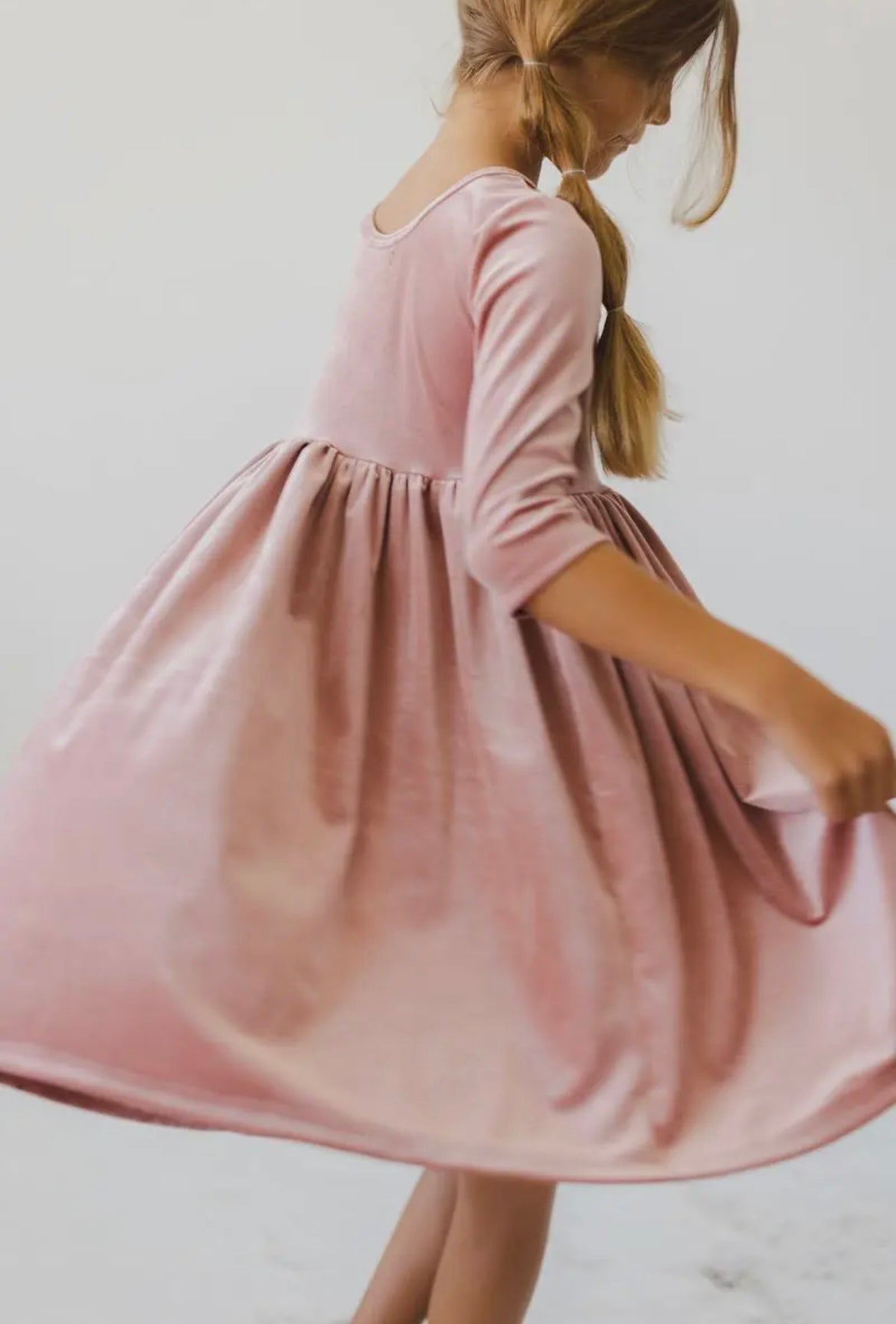 Vintage Pink Velvet Twirl Dress