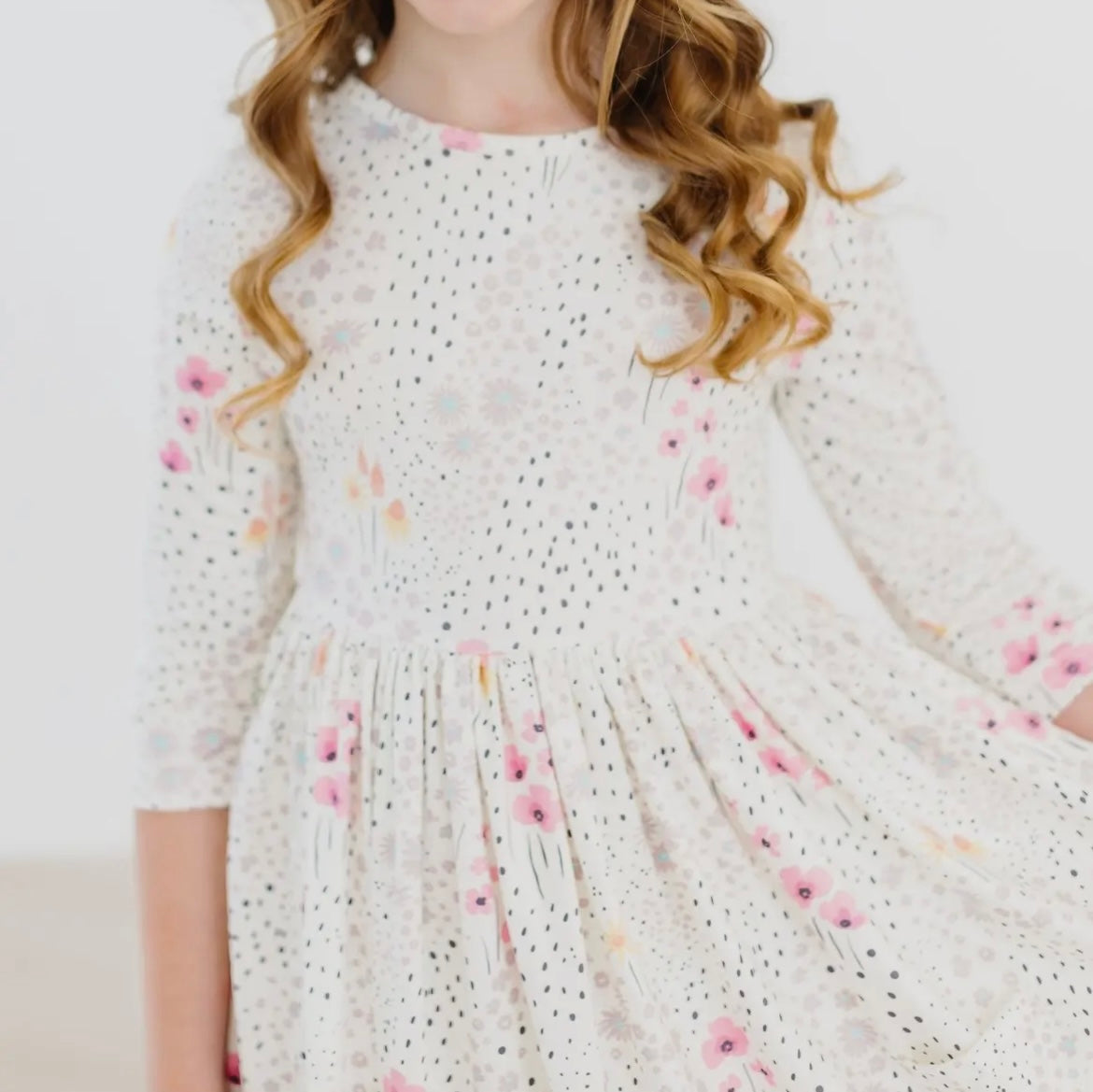 Wildflowers 3/4 Sleeve Pocket Twirl Dress