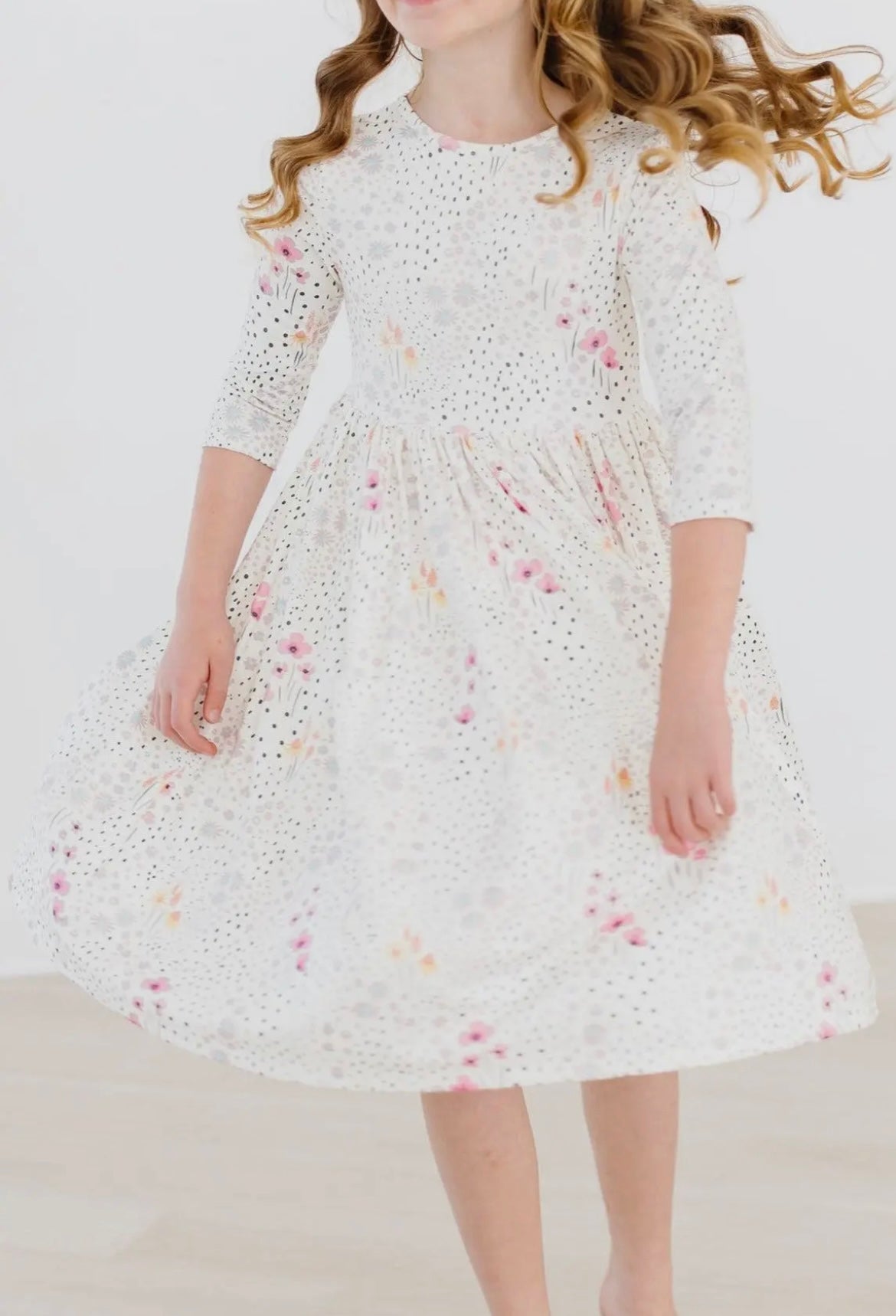 Wildflowers 3/4 Sleeve Pocket Twirl Dress
