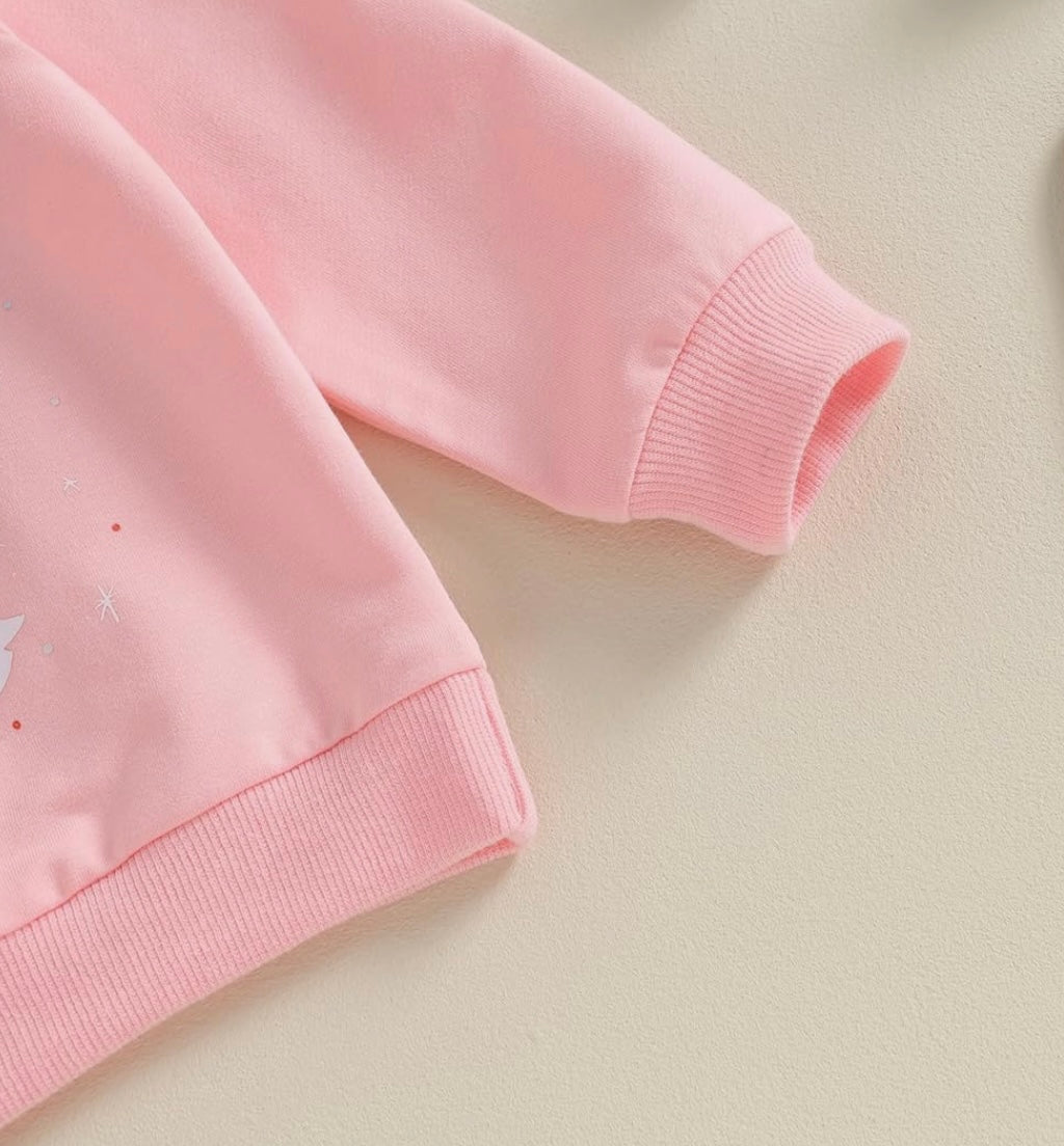 Girl Christmas Santa Sweatshirt and Pant Set