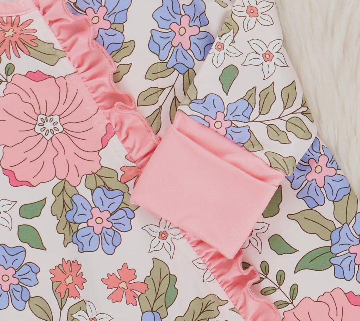 Girl Petal Dreams Ruffle Sleeper Pajamas