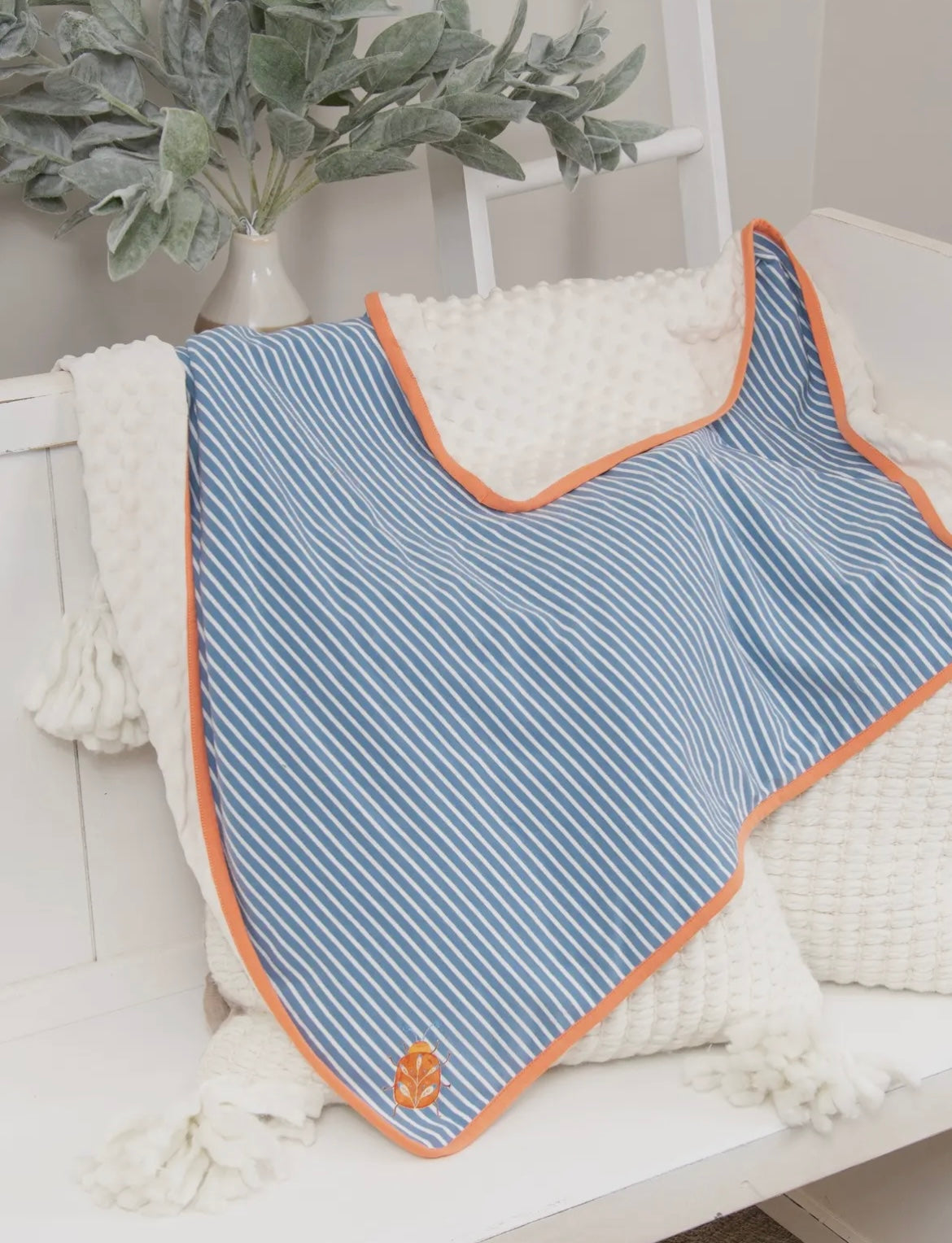 2 sided Minky & Cotton Baby Blanket