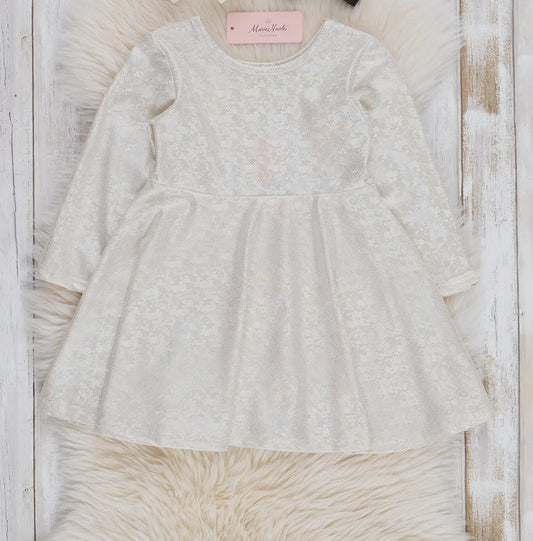 Girl Silver Shimmer Swing Dress