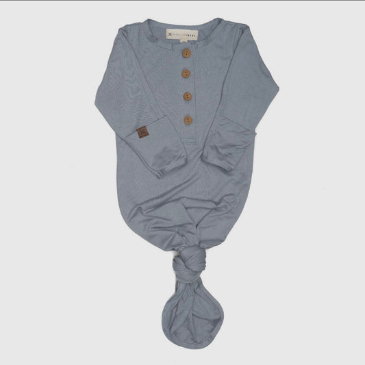 Baby Boy Dusk Color Knotted Gown with Fold Over Cuffs