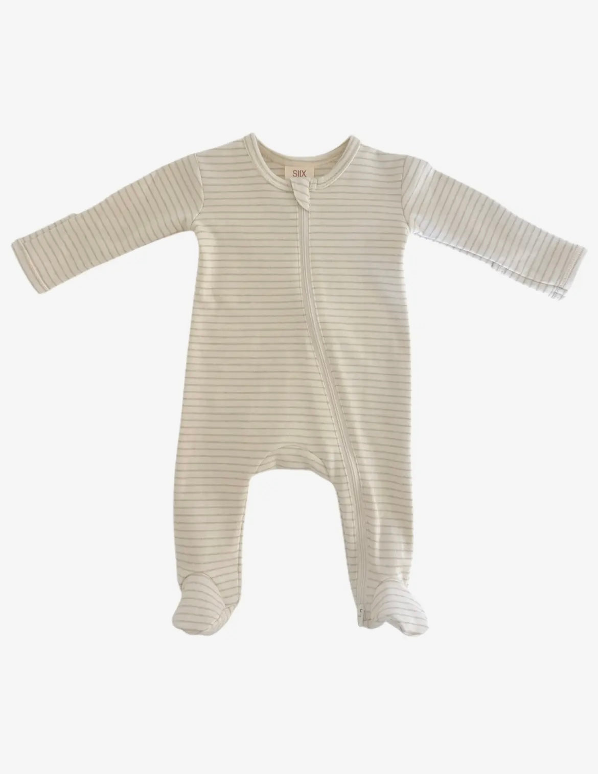 Baby Boy Sage Stripe 2 Way Zip Footie