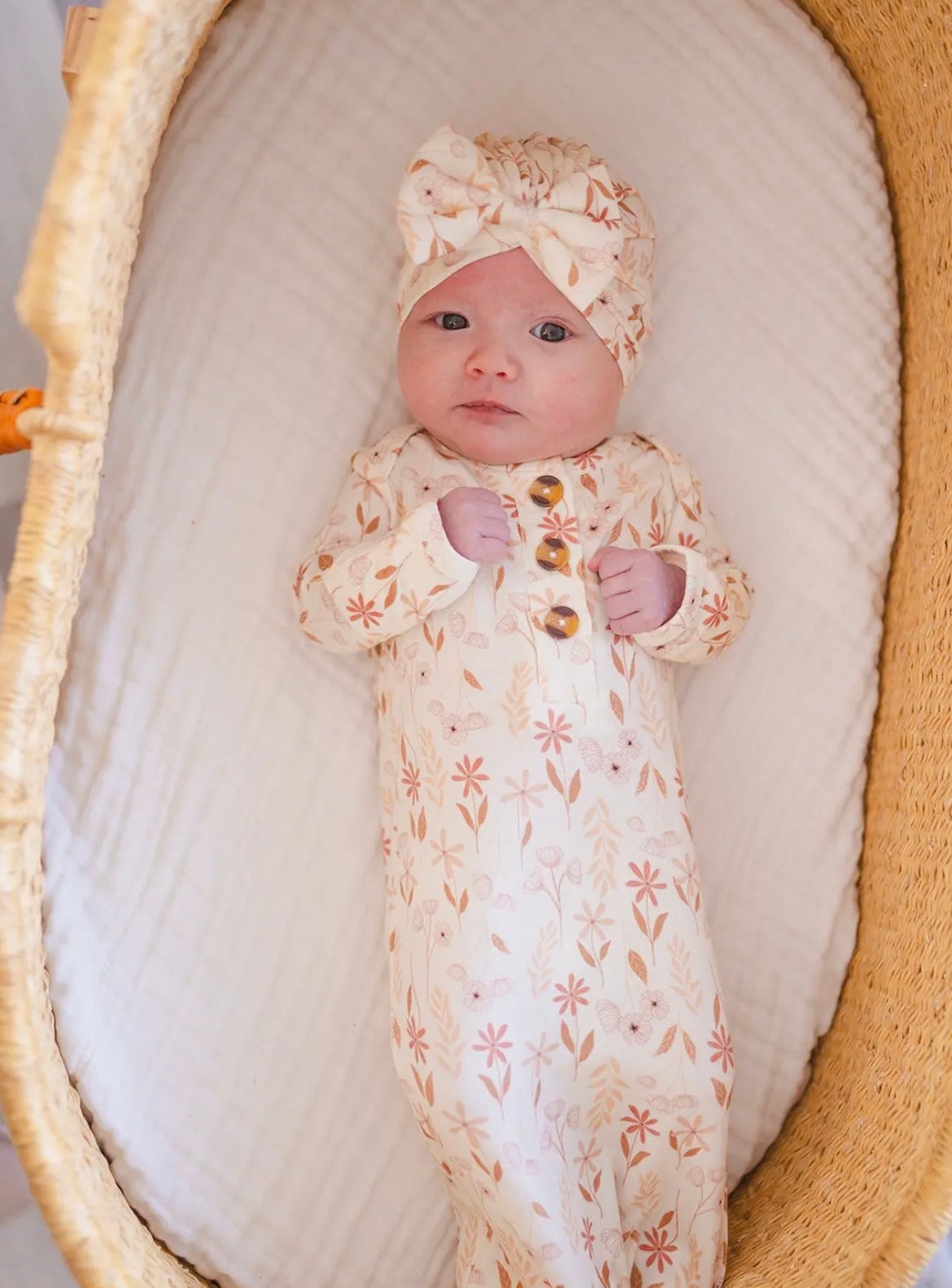 Baby Girl Wildflower Knotted Gown