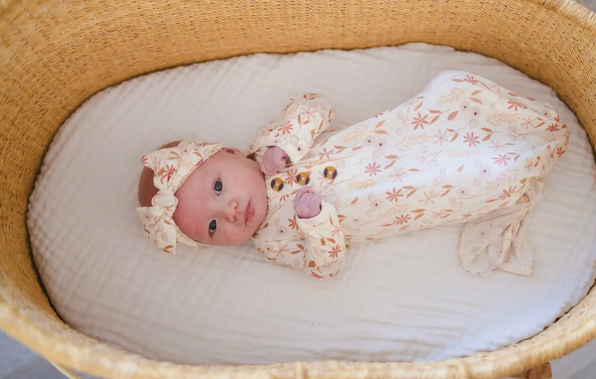 Baby Girl Wildflower Knotted Gown
