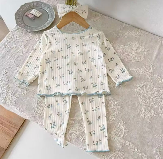 Baby Girl Ribbed Floral 2 Piece Set