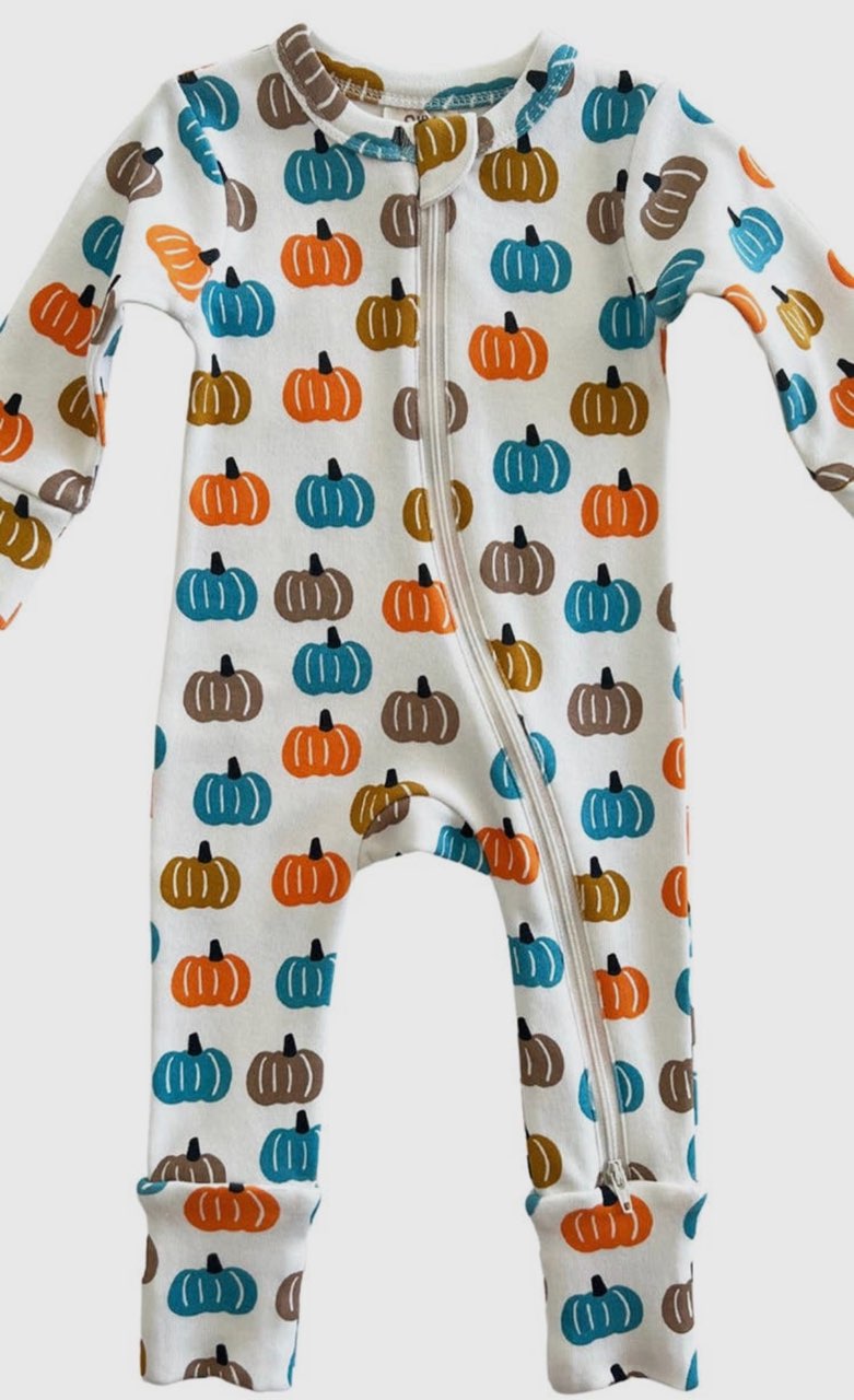 Pumpkin Patch Zip Romper and Footie