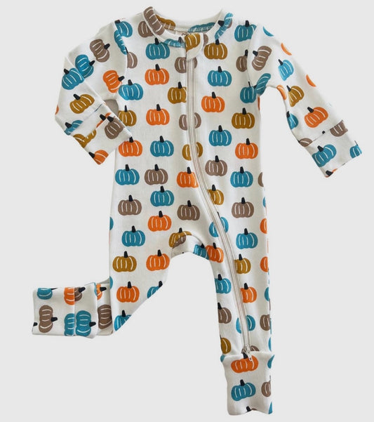 Pumpkin Patch Zip Romper and Footie