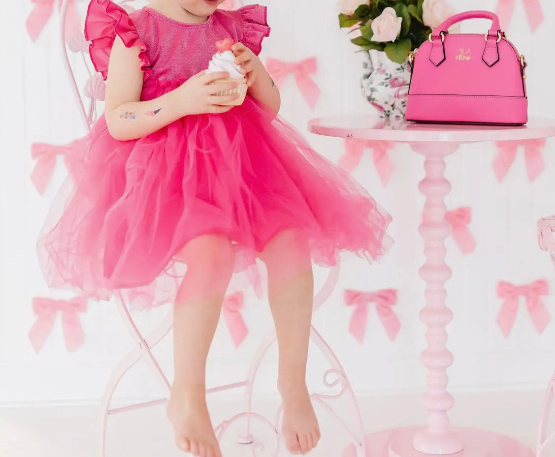 Girl Hot Pink Shimmer Tutu Dress