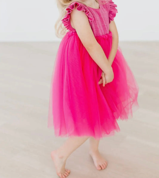 Girl Hot Pink Shimmer Tutu Dress