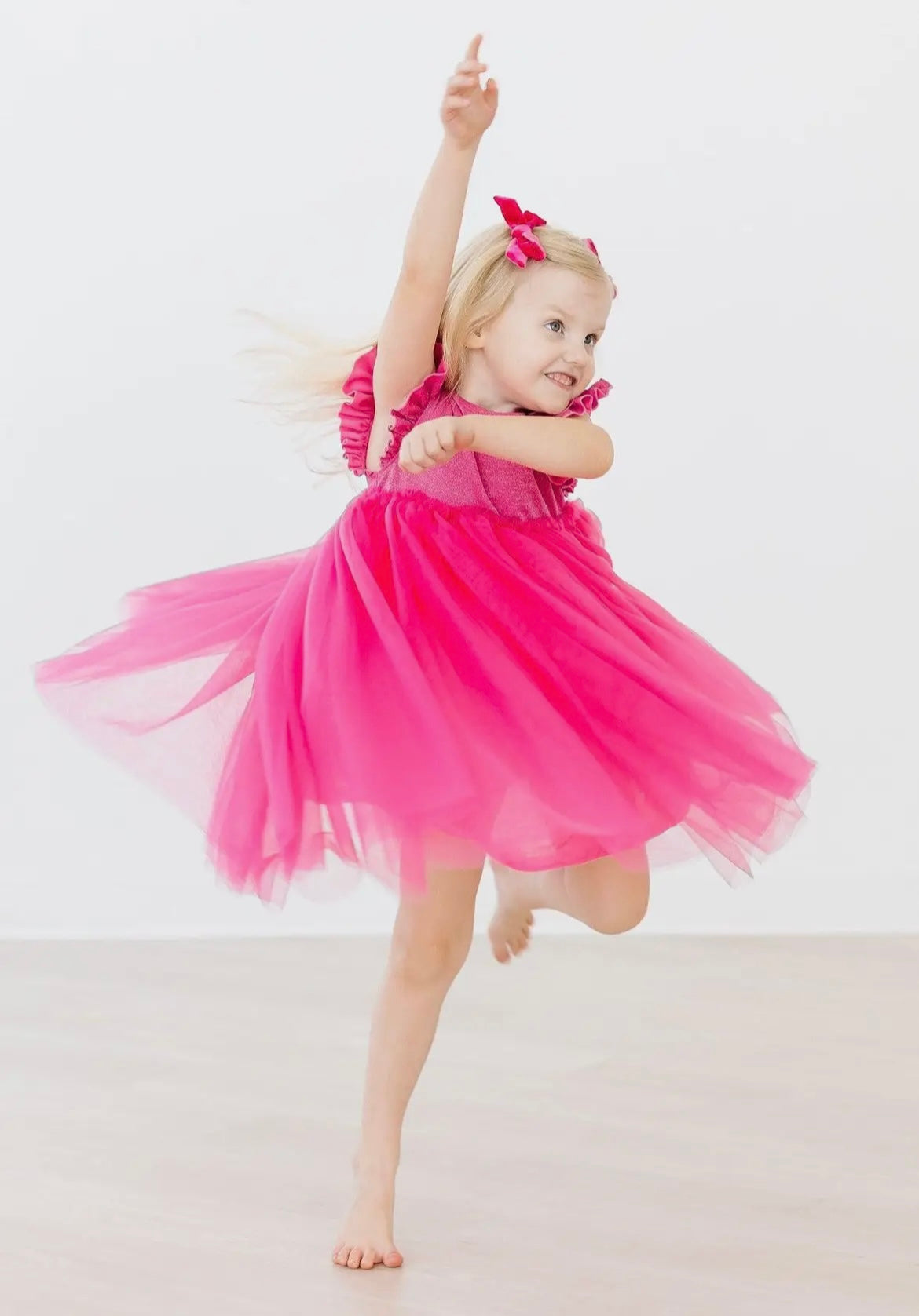 Girl Hot Pink Shimmer Tutu Dress