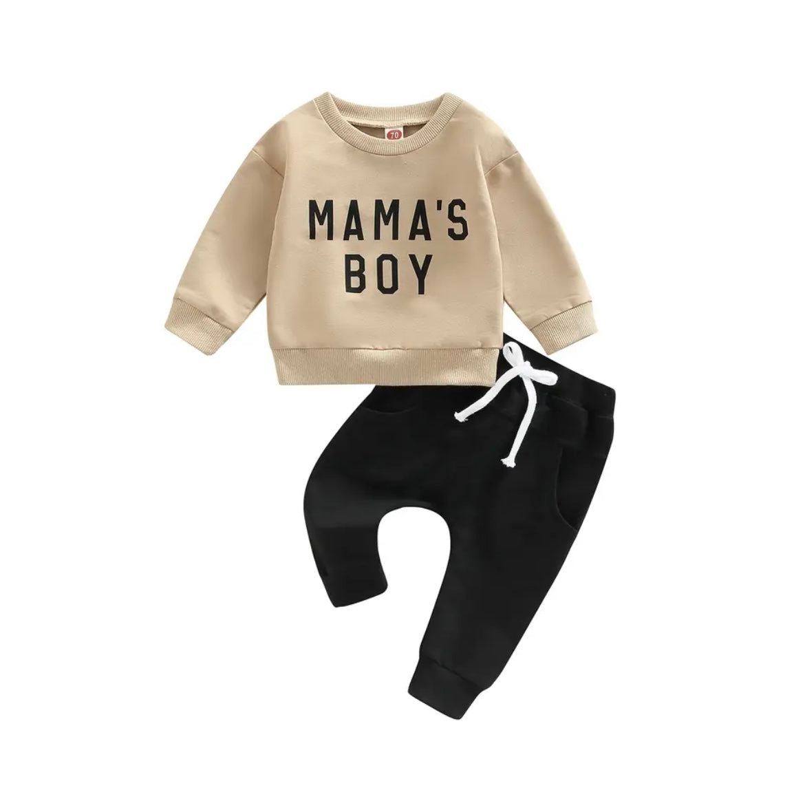 Black Mama's Sweatshirt Set & Rust Pants