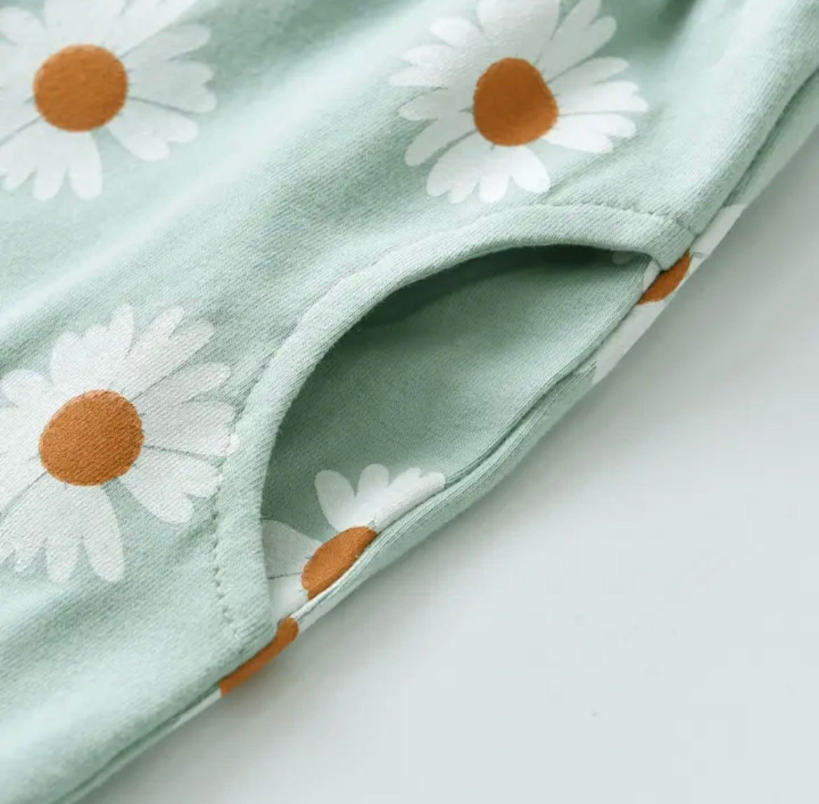 Mint Daisy Sweatshirt & Pant set/matching Headband