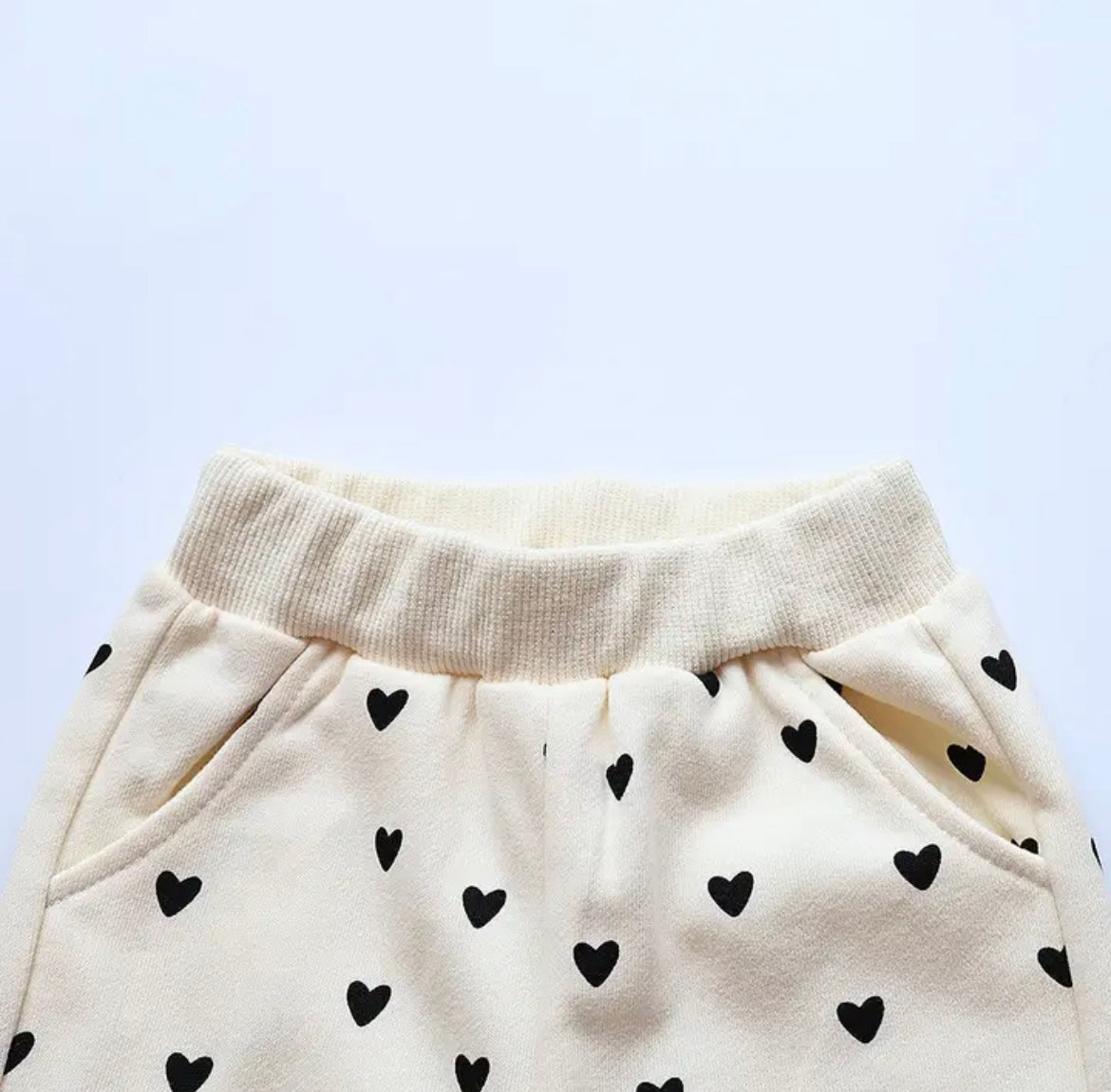 Girl Black Heart Sweatshirt Set