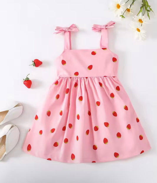 Girl Strawberry Print Dress