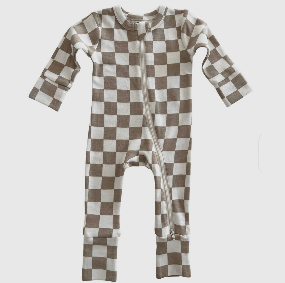 Checkerboard 2-Way Zip Romper