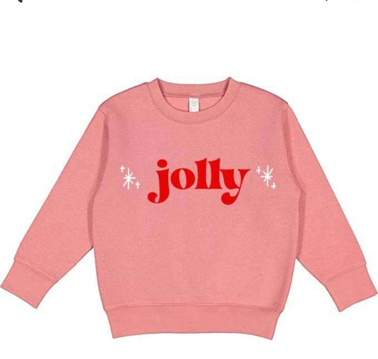 Christmas Holly Pink Toddler Sweatshirt