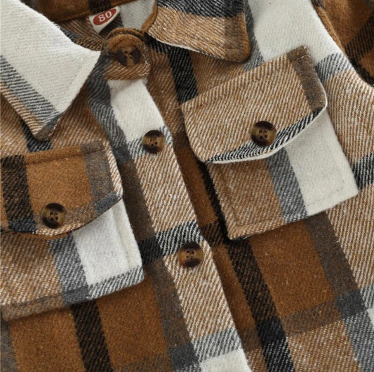 Boy Toddler Rust Plaid Jacket