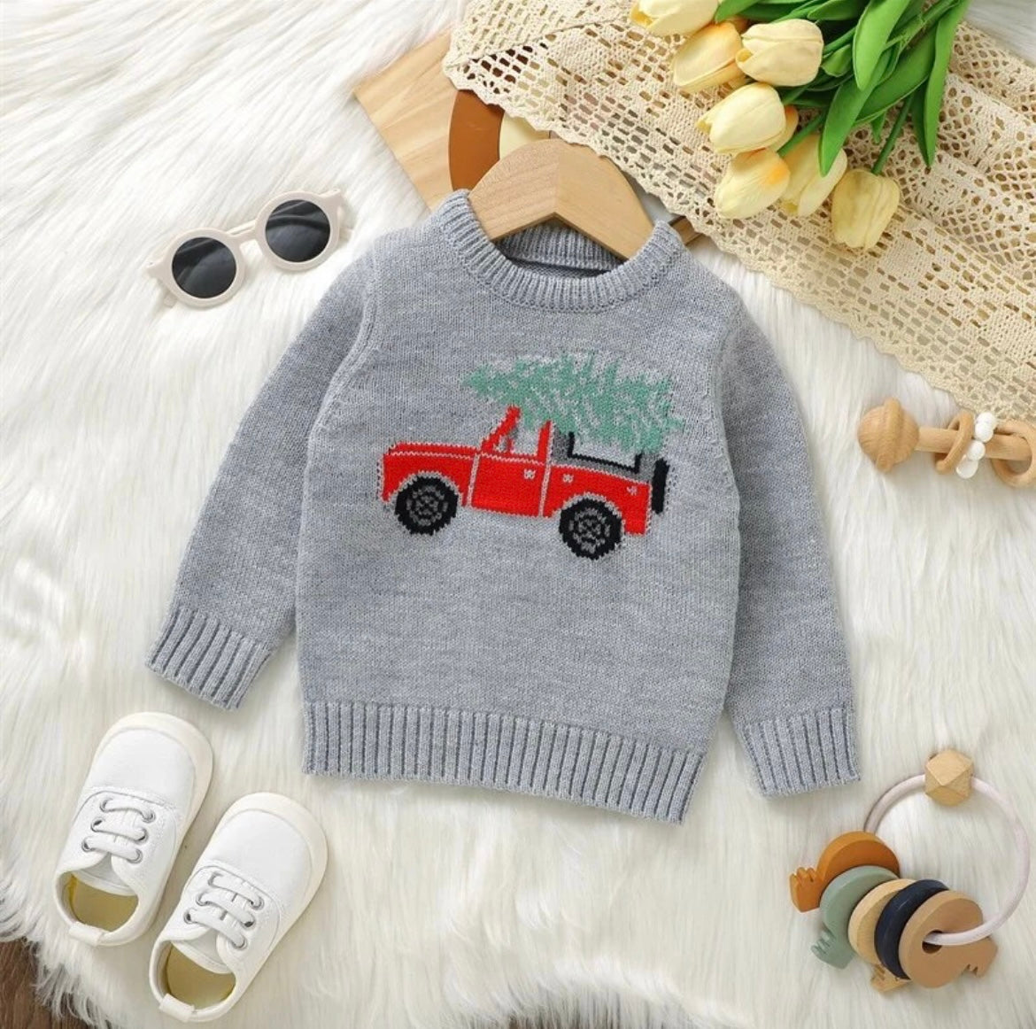 Christmas Red Truck Sweater