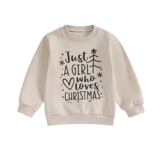 Christmas Girl Cream Sweatshirt