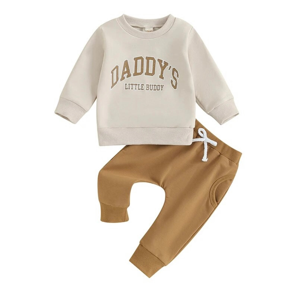 Cream "Daddy's" Sweatshirt & Rust pants set