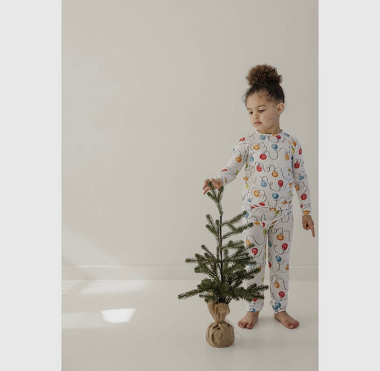 Christmas Holiday Lights Bamboo 2 Piece Pajama Set