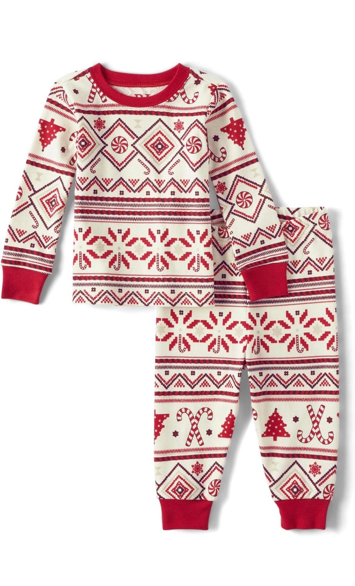 Christmas Fair Isle Red 2 piece Toddler Pajamas