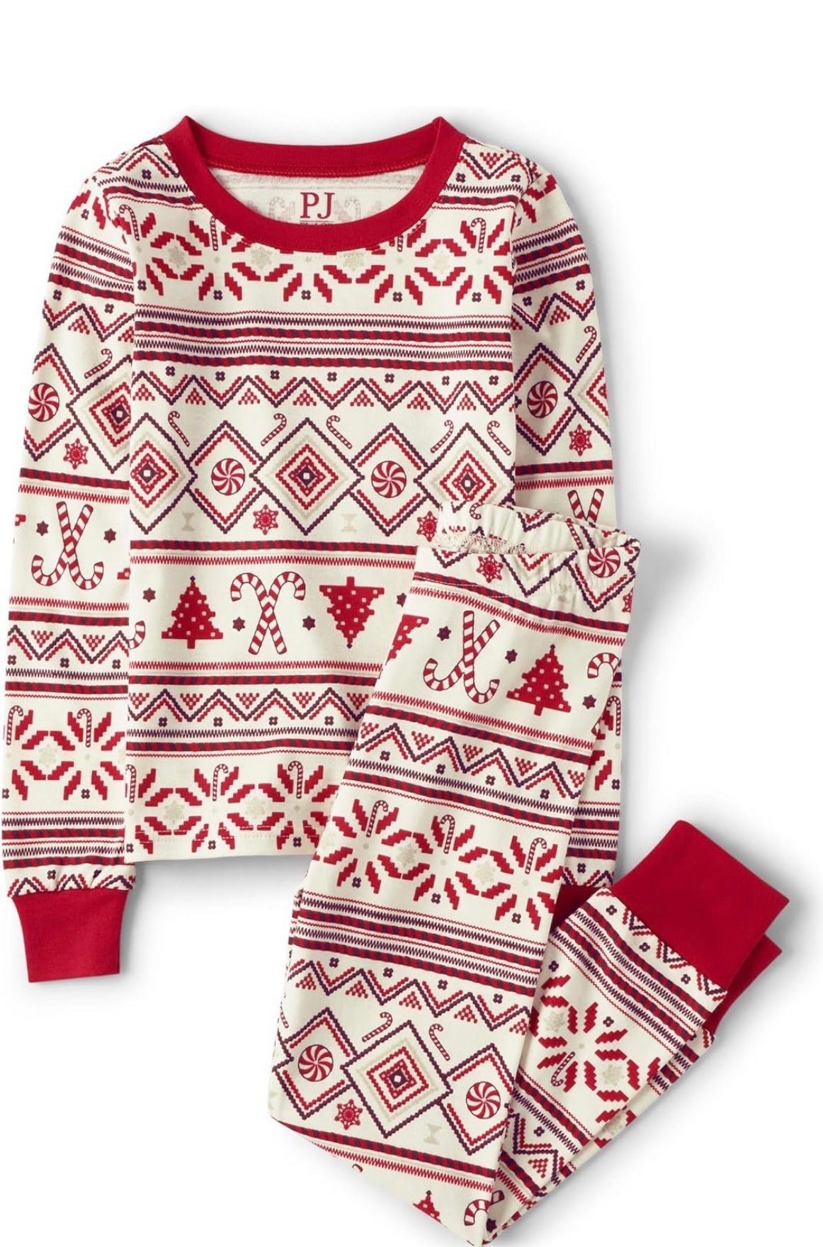 Christmas Fair Isle Red 2 piece Toddler Pajamas