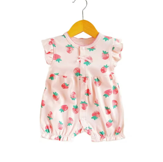 Baby Girl Strawberry Snap Romper