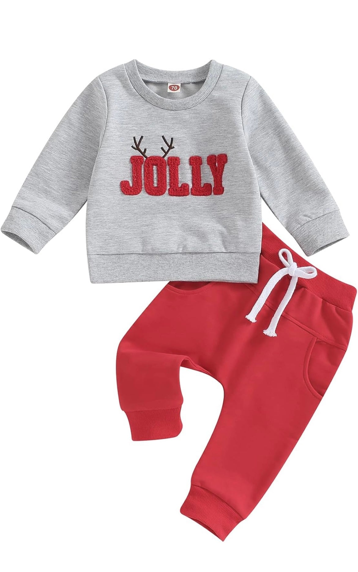 Christmas Jolly Grey Sweatshirt and Red Pants