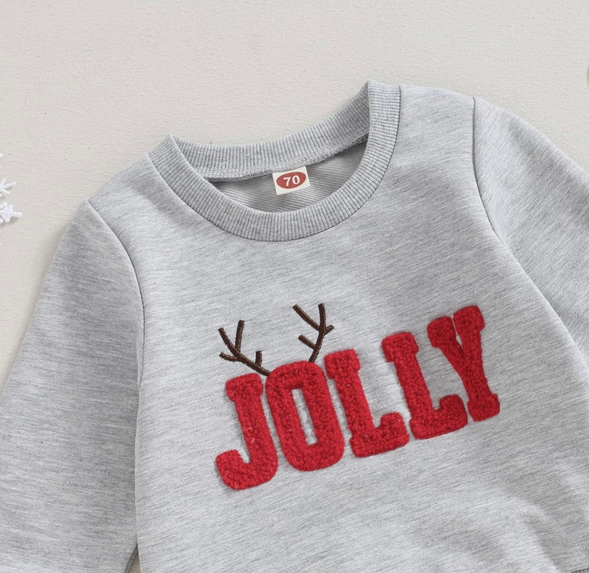 Christmas Jolly Grey Sweatshirt and Red Pants