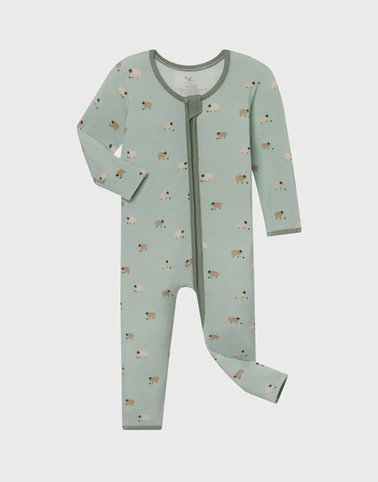 Baby Lamb Bamboo Footed Sleeper