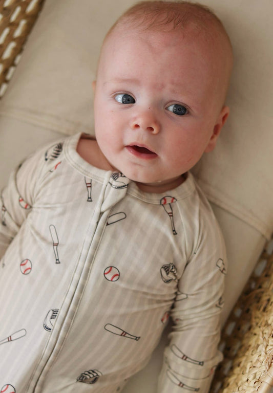 Baby Boy Bamboo Ballpark Zip Pajamas