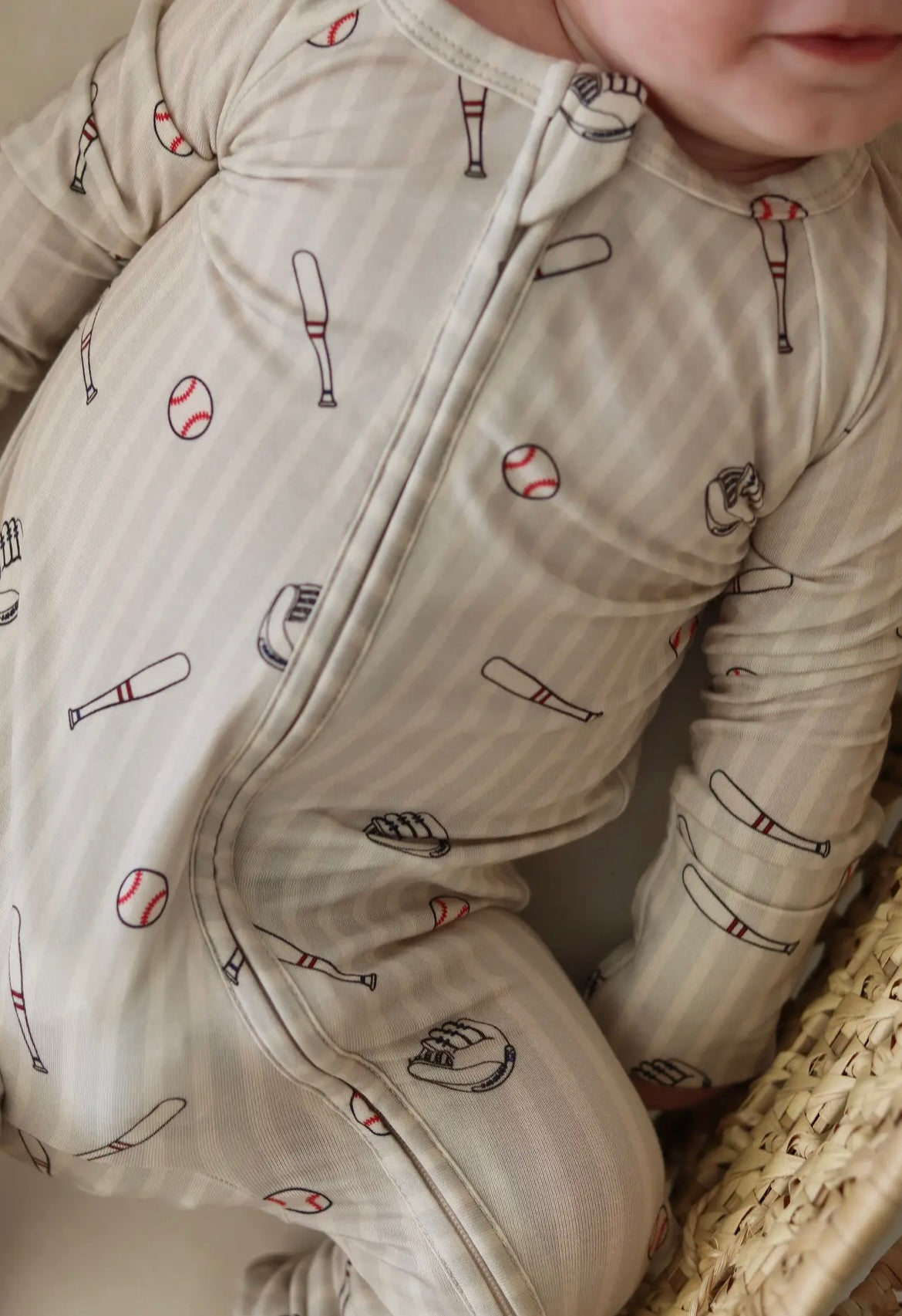 Baby Boy Bamboo Ballpark Zip Pajamas