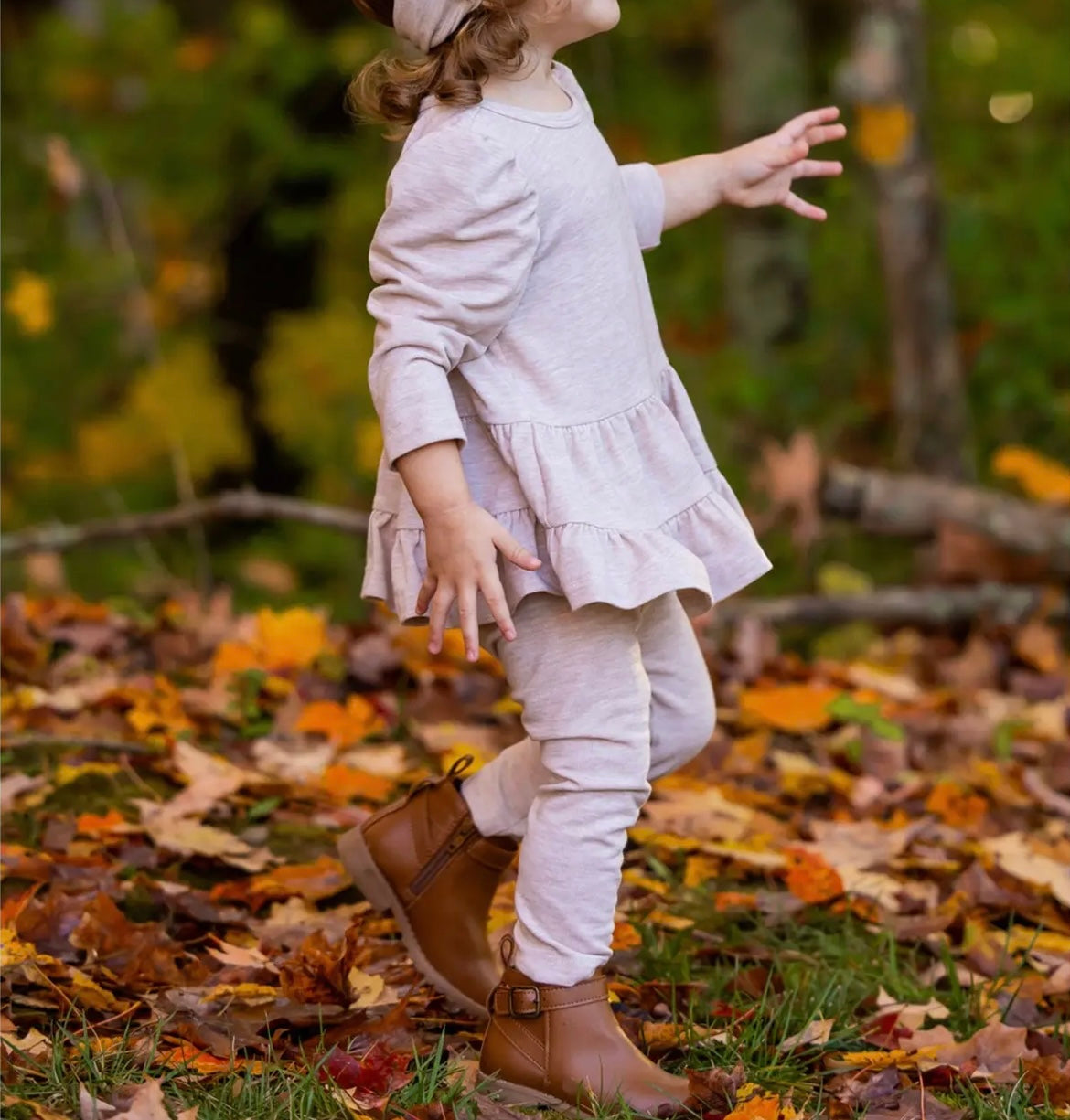 Girl 2 Piece Beige Pant Set