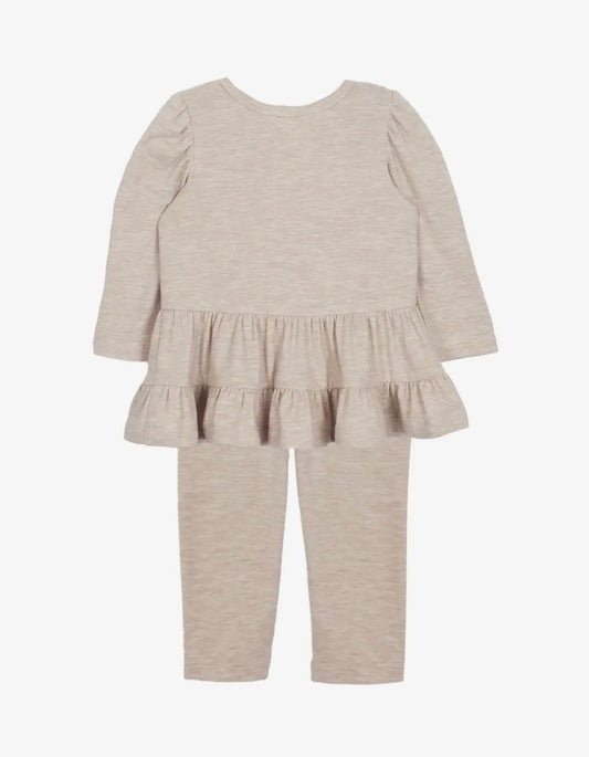 Girl 2 Piece Beige Pant Set