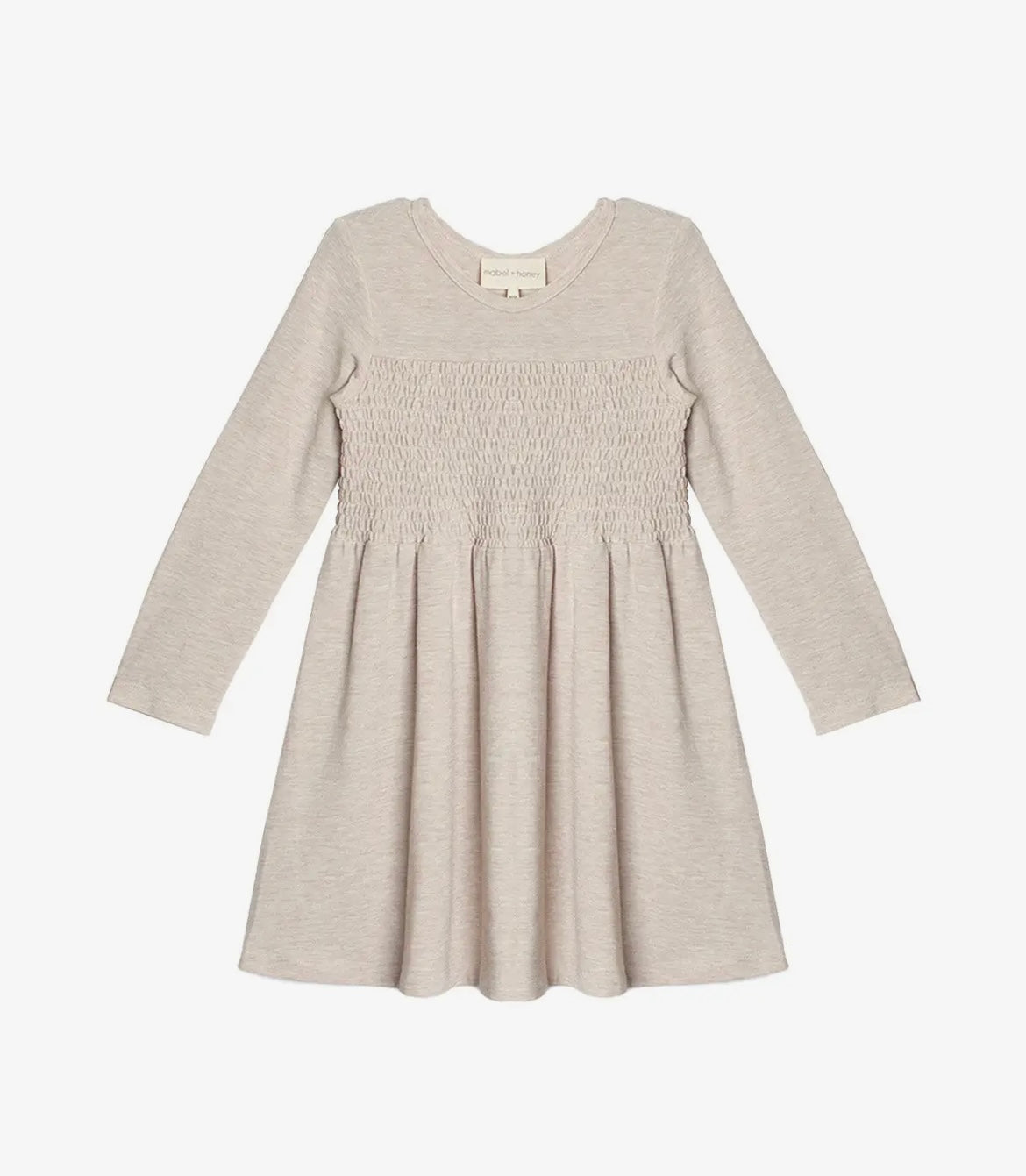 Girl Natural Waist Beige Dress