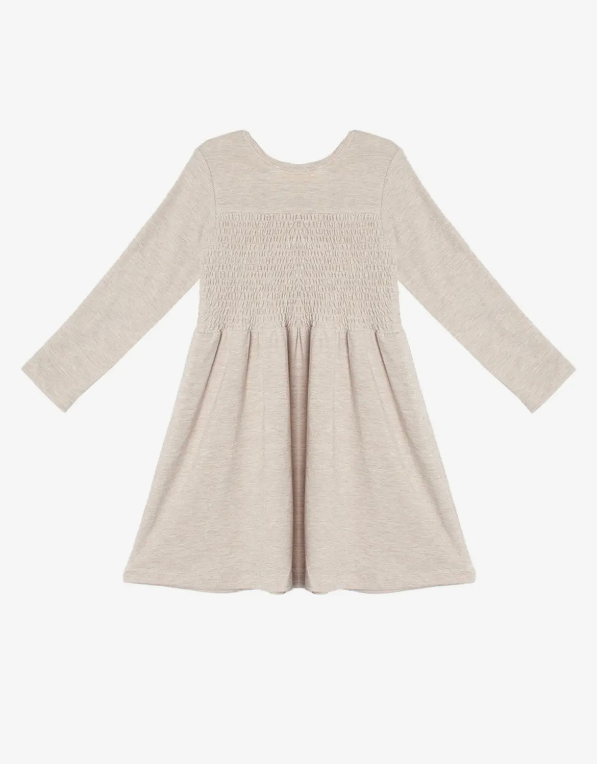 Girl Natural Waist Beige Dress
