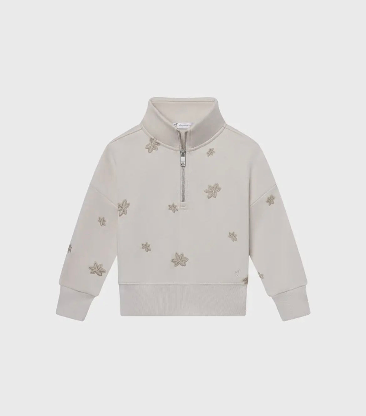 Girl Fleece Floral Half- Zip Pullover
