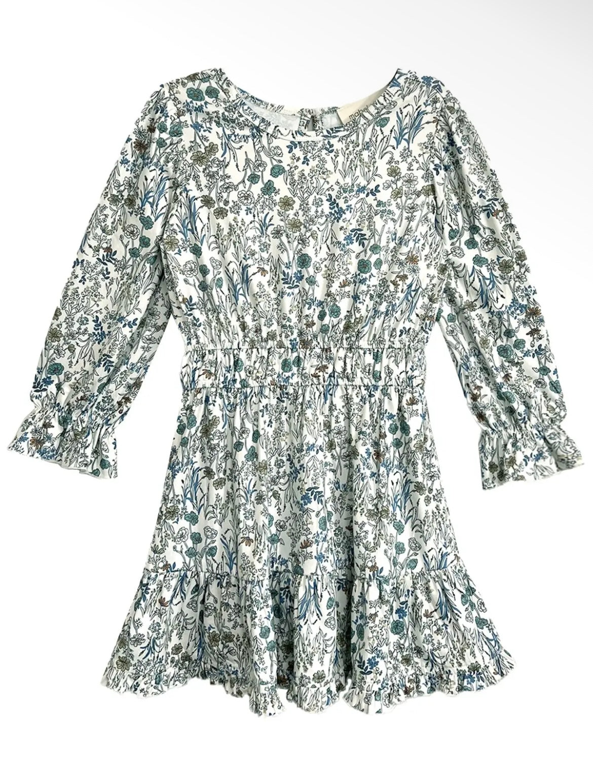 Girl Floral Blue Dress