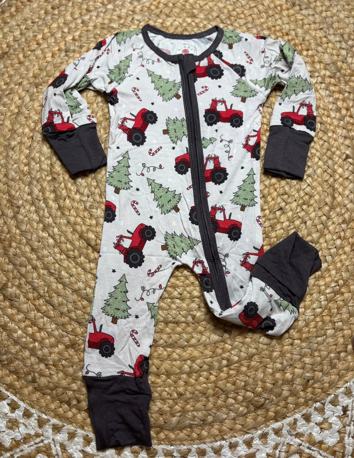 Boy Christmas Tractor Bamboo Pajamas