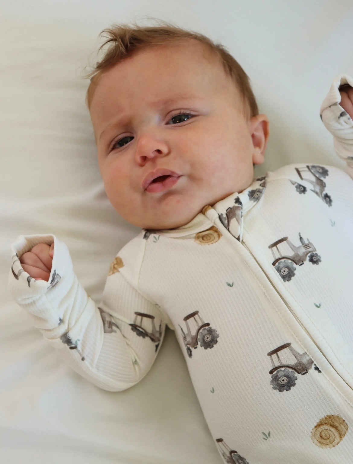 Baby Boy Hayride Ribbed Zip Pajamas