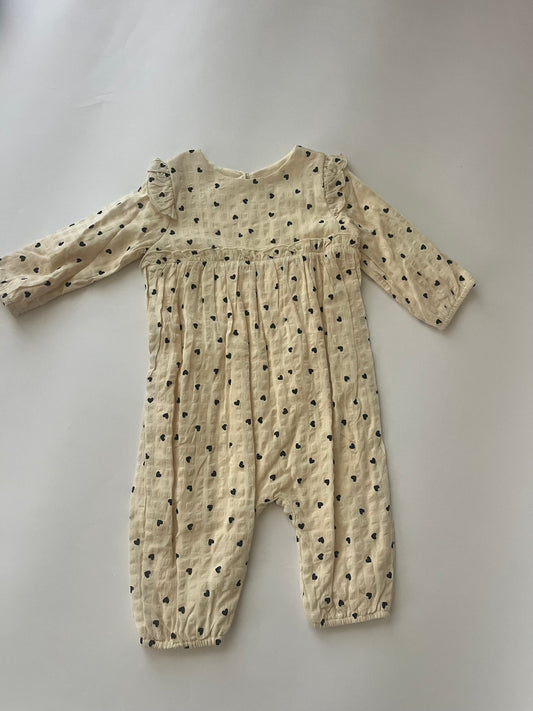 Baby Girl Cotton Heart Romper
