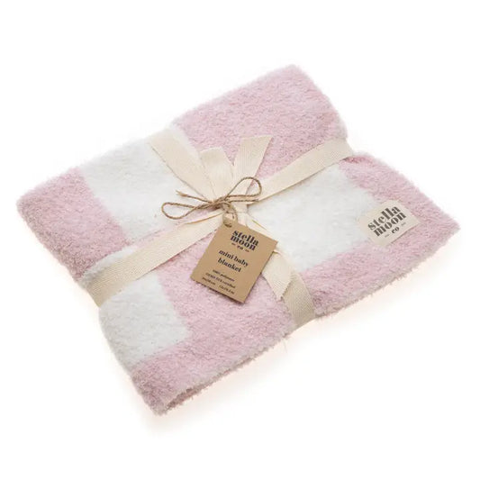 Chenille Luxe Checkered Mini Baby Blanket